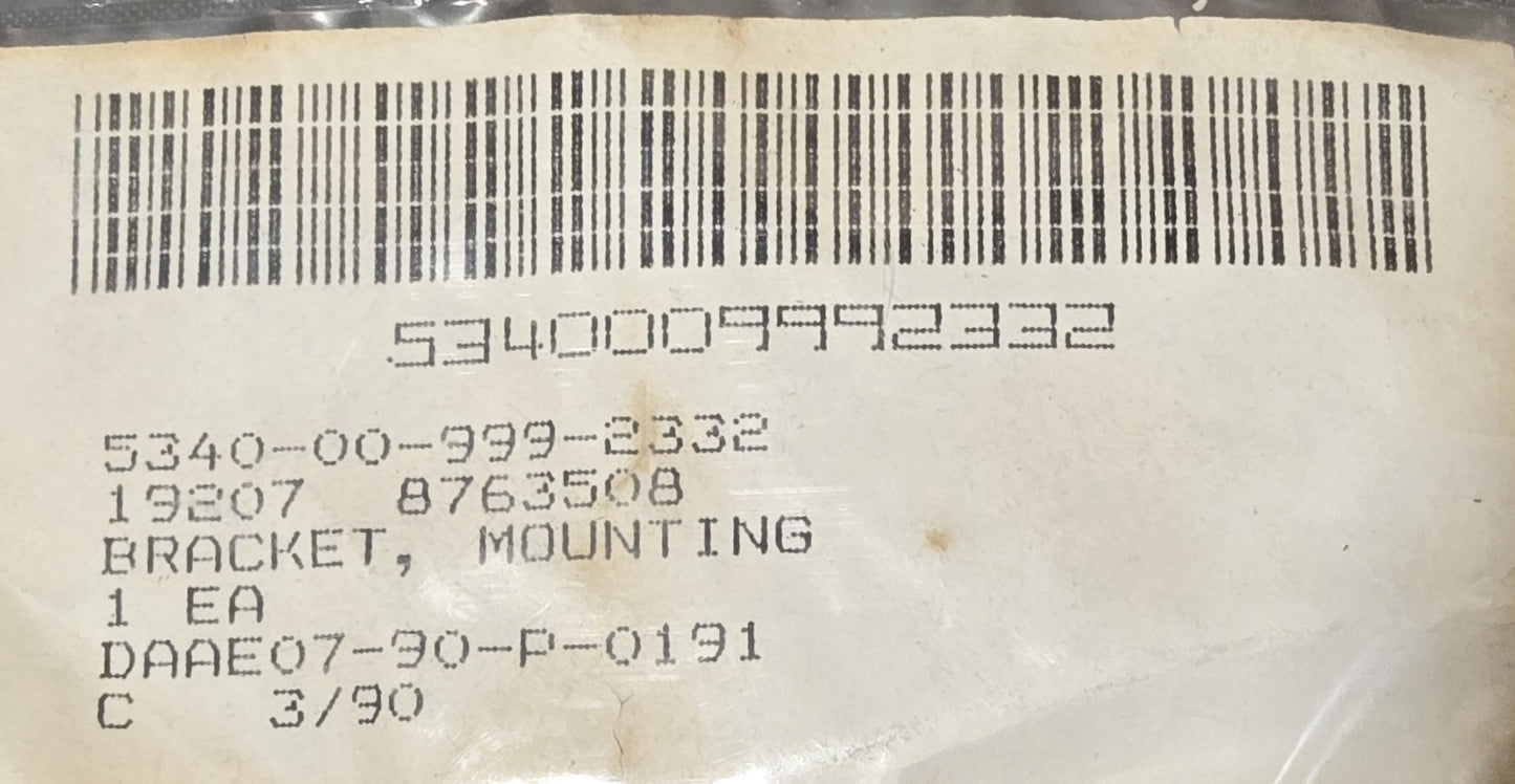 BRACKET,MOUNTING 5340-00-999-2332 PN: 1068258