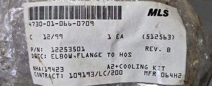 ELBOW,FLANGE TO HOSE 4730-01-066-0709 PN: 12253501