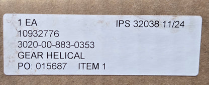 GEAR HELICAL 3020-00-883-0353 PN:10932776