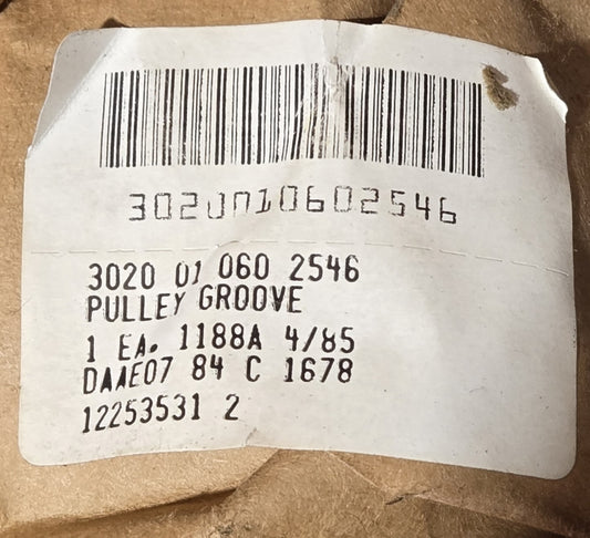 PULLEY,GROOVE 3020-01-060-2546 PN: 12253531-2